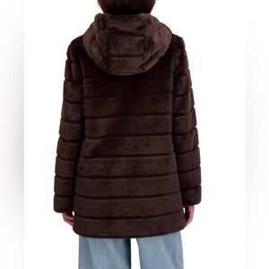 Plush Brown Hooded Coat